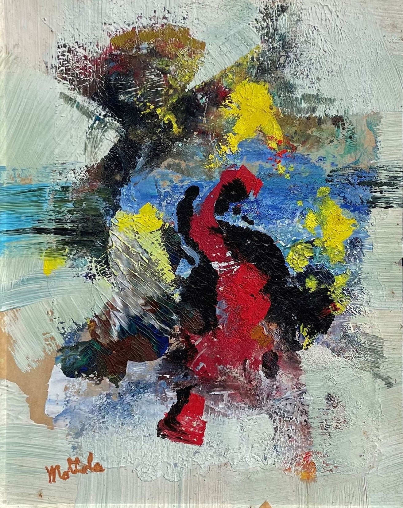 Fil Mottola Abstract Original Signed 9 ½ X 7 ½ #001